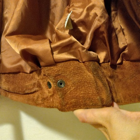 Vintage Rust Suede Bomber Jacket 80s Early 90s Oversized - Picture 12 of 16
